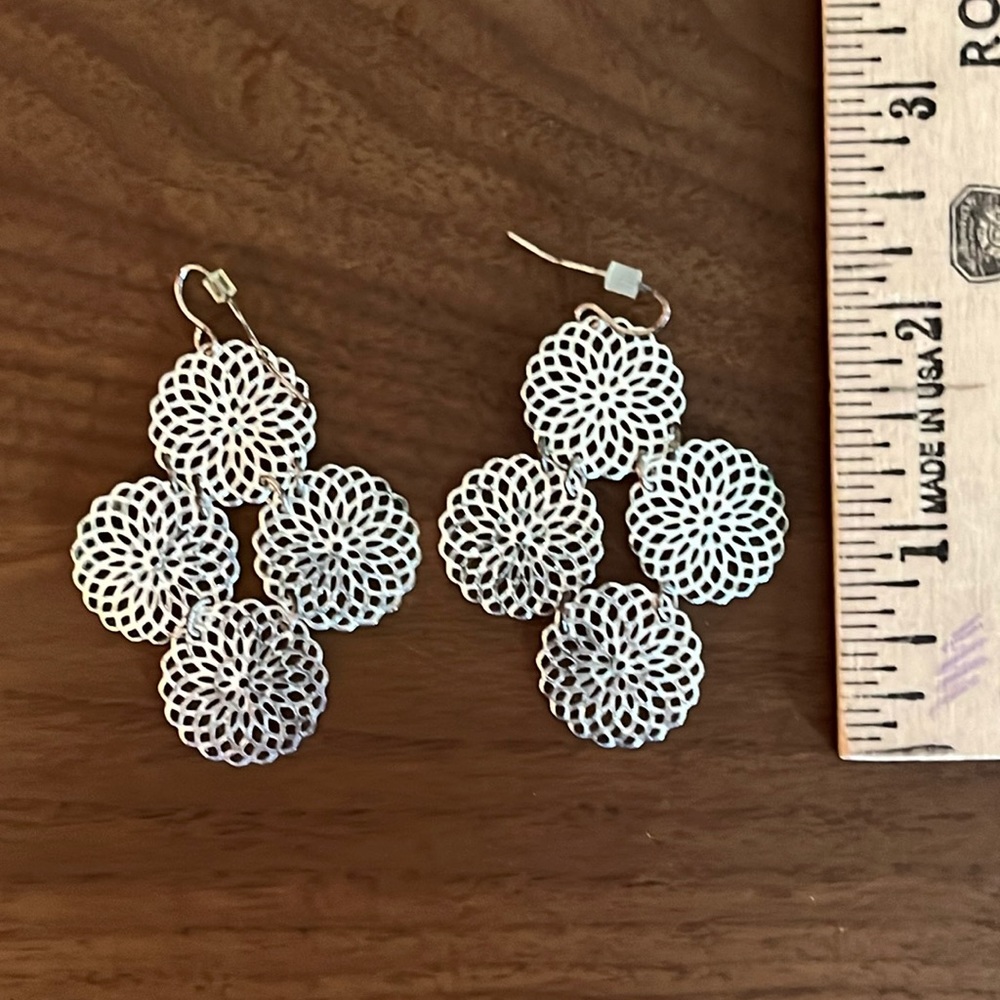 Silver tone earrings